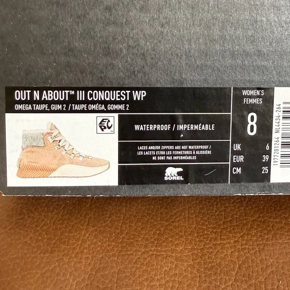 Sorel Out N About III Conquest WP Omega Taupe Waterproof Boots - Picture 6 of 6